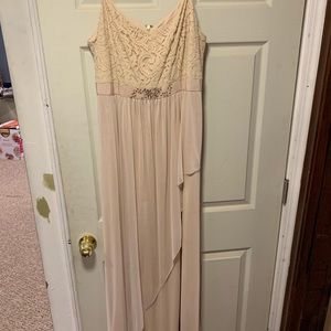 Adrianna Papell beige dress with gems